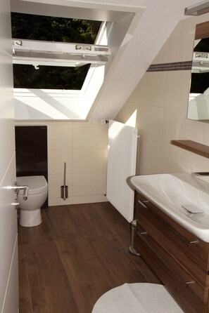 Dusche, Haartrockner, Handtücher