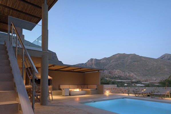 Outdoor pool, a heated pool - Villa Despina 1 Plakias Private Villa, Private Swimming Pool Garden,Amazing View (Crete)