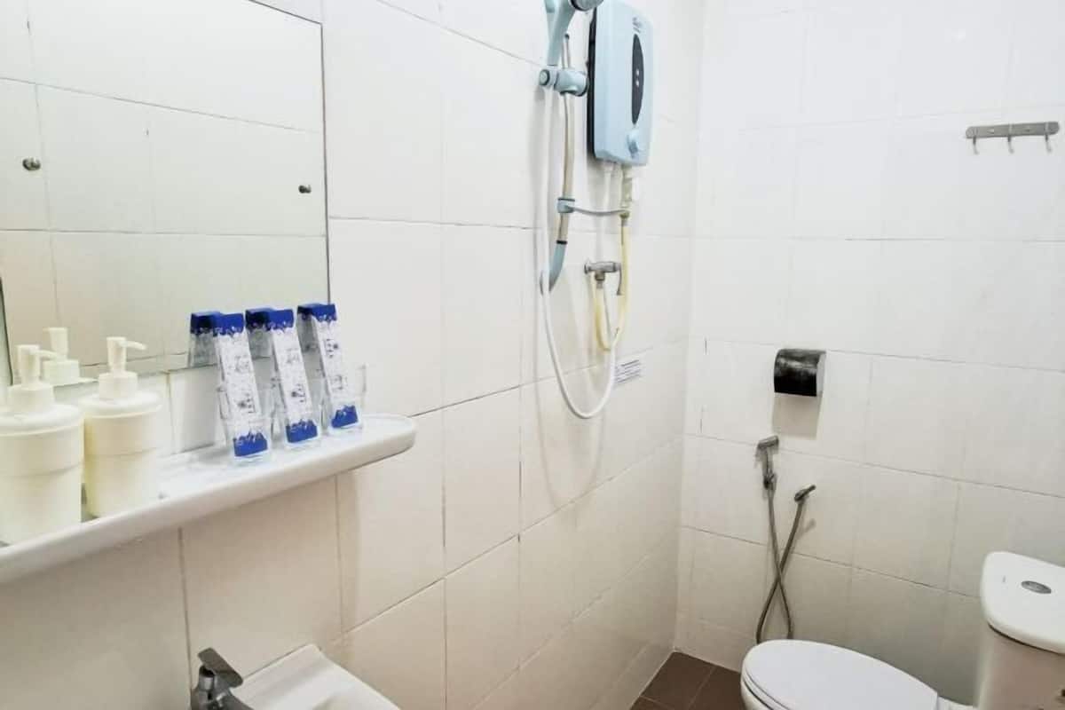 Bathroom | Shower, free toiletries, hair dryer, bidet