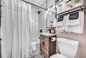 Hair dryer, towels