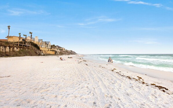 Guests can enjoy access to the sandy beach and ocean views.