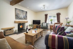 TV, fireplace - Pinewood Cottage -  Short distance from Lakeside & Newby Bridge (Finsthwaite)