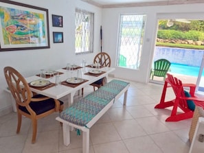 Dining - Beautiful Family Home with Pool,  direct access to tennis courts. (Holetown, St James)