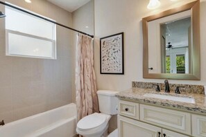 Bathtub, hair dryer
