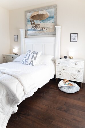 1 bedroom, desk, iron/ironing board, travel cot