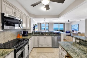 Fridge, microwave, oven, stovetop - Somerset 404..Newly Remodeled Beach Front. 3 Bdrm 3 Bath, Den w/ Sofa Sleeper (Marco Island)