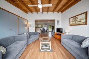 Fernseher, Kamin, DVD-Player