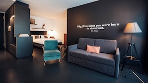 Hypo-allergenic bedding available, desk, laptop workspace, cribs (free)