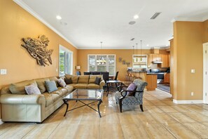 TV, fireplace - Welcome to Dragon's Lair! (St. George Island)