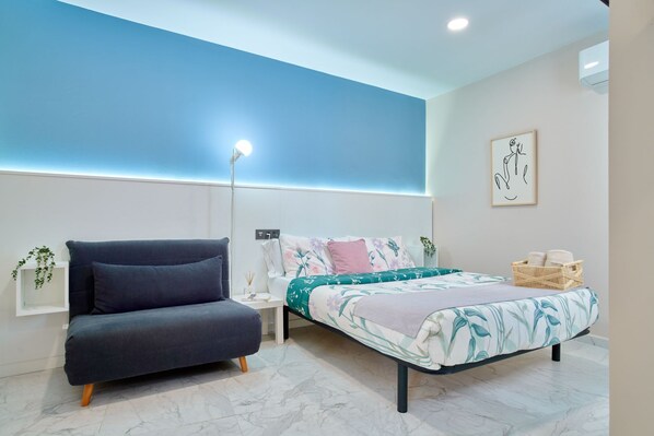 Individually decorated, laptop workspace, free WiFi