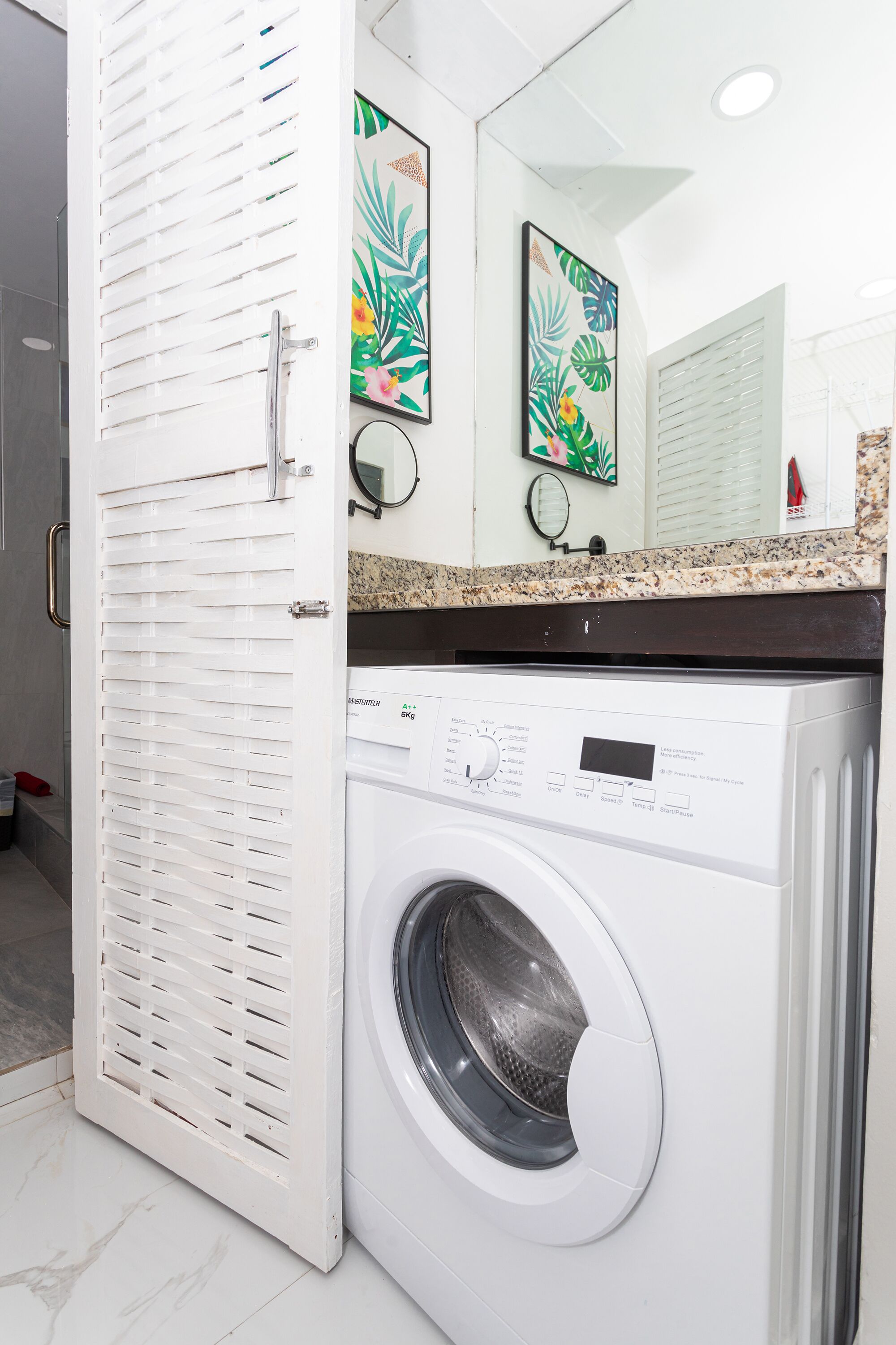 Washer inside the unit