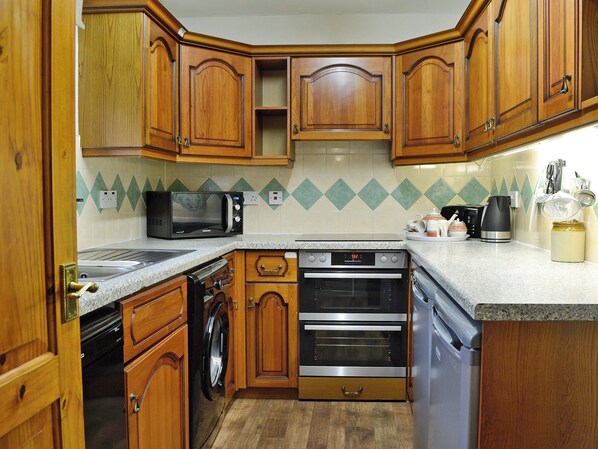 Dishwasher, highchair, cookware/dishes/utensils