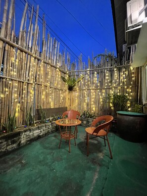 Outdoor banquet area