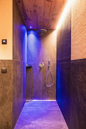 Shower, hair dryer, towels - Apartment 'Adlerhorst Amsel' with Terrace, Shared Garden and Wi-Fi (Santa Valburga)