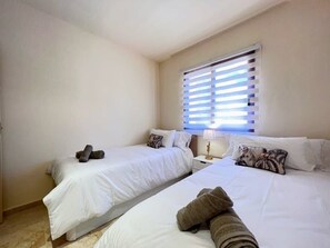 2 bedrooms, bed sheets