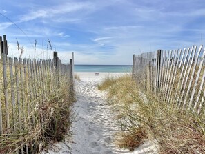 On the beach, beach towels