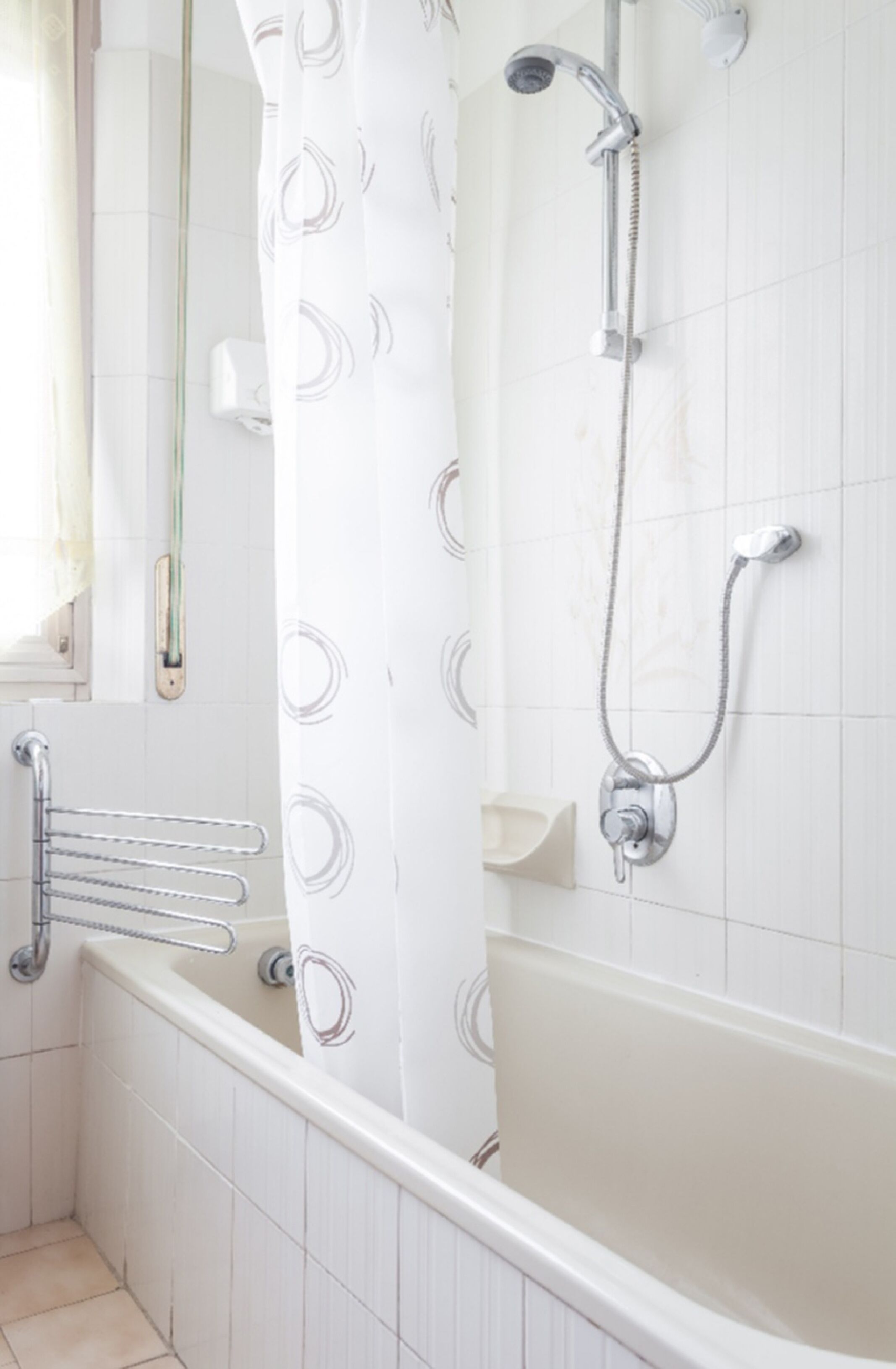 Bathtub, bidet, towels, soap