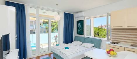 1 غرفة نوم وواي فاي مجانًا وملاءات أسرّة