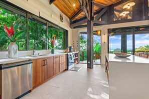 Fridge, microwave, oven, stovetop - Fully Remodeled Tulemar Home-Full Ocean view-Beach access - 3Bedrooms- Up to 10p (Quepos)