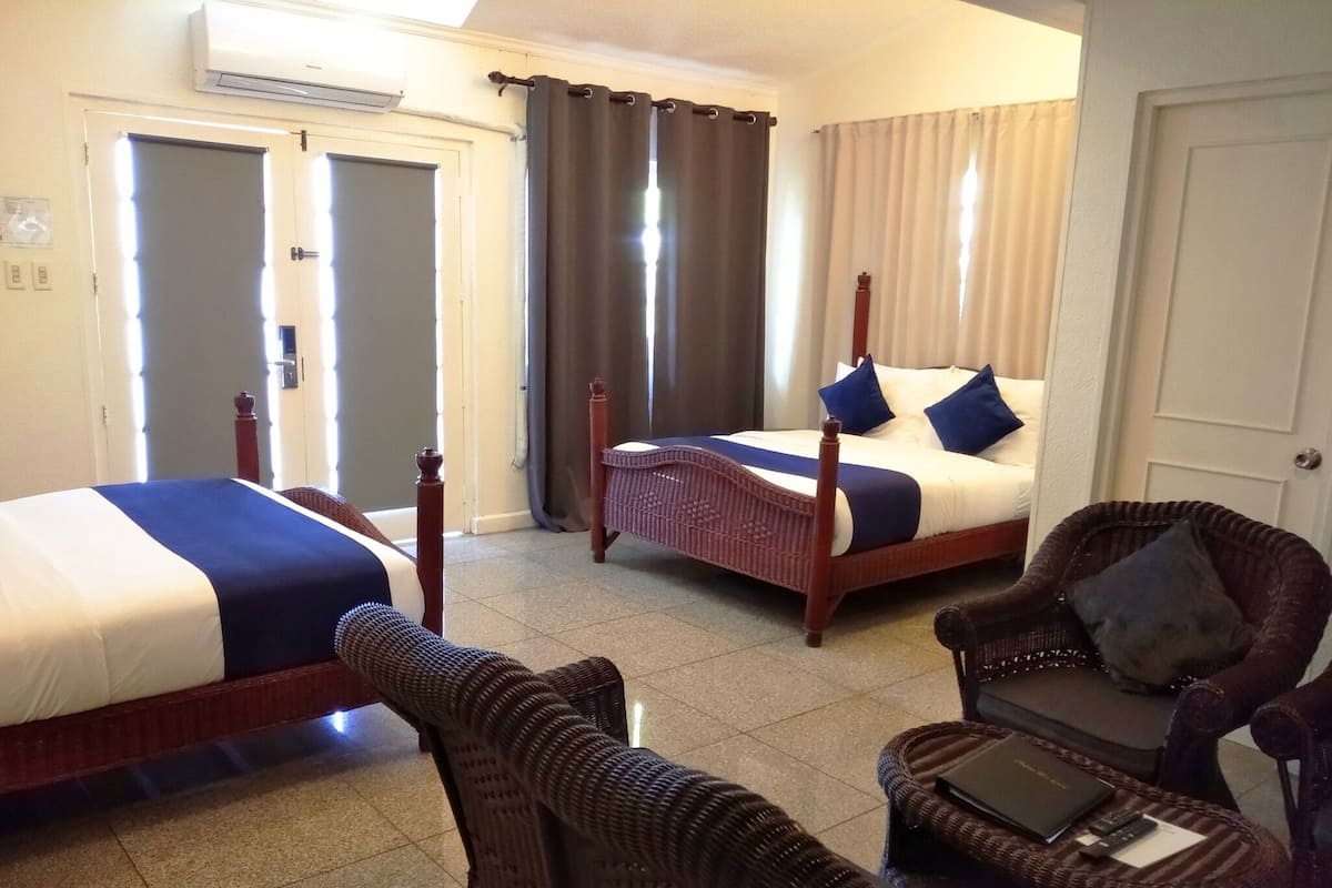 In-room safe, desk, laptop workspace, blackout drapes