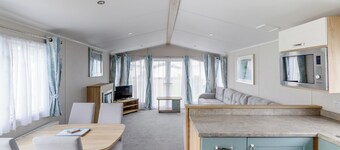 12ft-wide very comfortable and spacious caravan with one double and one twin.