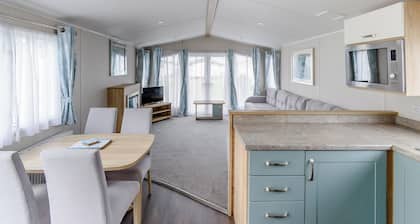 12ft-wide very comfortable and spacious caravan with one double and one twin.