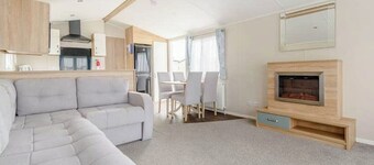 12ft-wide very comfortable and spacious caravan with one double and one twin.