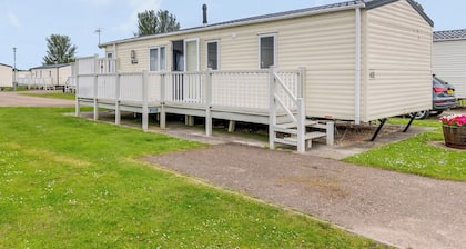12ft-wide very comfortable and spacious caravan with one double and one twin.