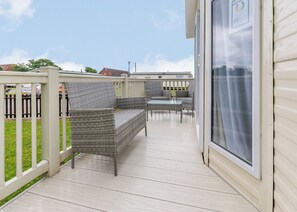 Terrace/patio - 12ft-wide luxury caravan with one double and one twin. (Roman Bank, Skegness)