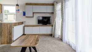 Interior - 12ft-wide luxury caravan with one double and one twin. (Roman Bank, Skegness)