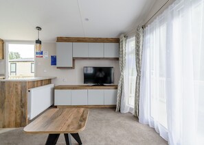 Interior - 12ft-wide luxury caravan with one double and one twin. (Roman Bank, Skegness)