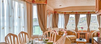Traditional yet comfortable caravan with one double and two twins.