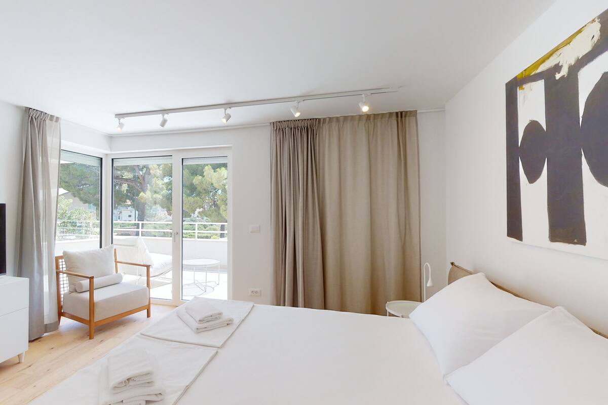 Appartement Prestige, 2 chambres, vue sur le parc | 2 chambres, literie de qualité, coffre-fort, décor unique