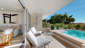 Luxury Apartment, 1 Bedroom, Pool View | Terrace/patio - Villa Zoe (Komiza)