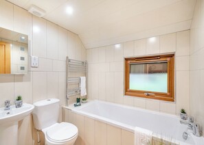 Bathroom - Traditional country style A-frame lodge. (Dumfries, Dumfries & Galloway)