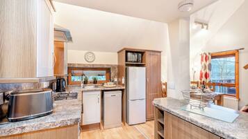 Fridge, oven, stovetop, dishwasher