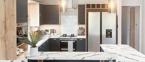 Fridge, oven, stovetop, dishwasher