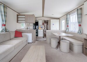 TV - 12ft-wide very comfortable and spacious caravan with one double and two twin. (Roman Bank, Skegness)