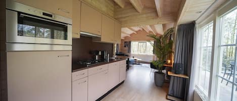 Fridge, microwave, dishwasher