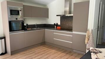 Microondas, placa de cocina y lavavajillas