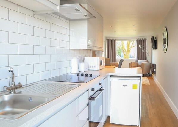 Fridge, oven, stovetop, toaster