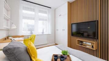 2 slaapkamers, een strijkplank/strijkijzer, wifi, beddengoed