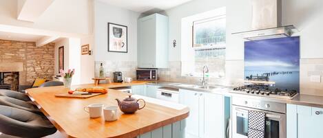 Fridge, dishwasher, electric kettle, toaster