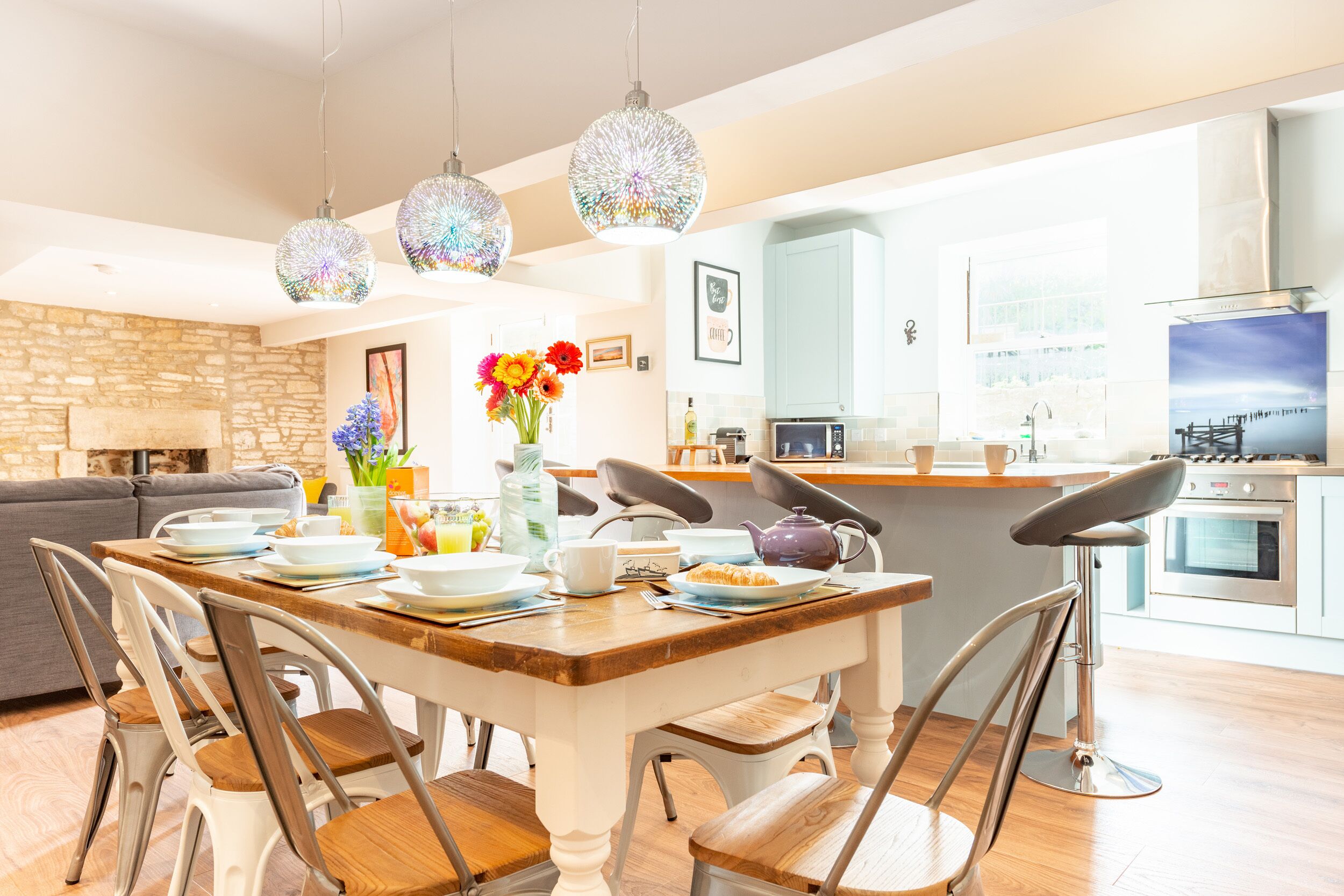 Fridge, dishwasher, electric kettle, toaster