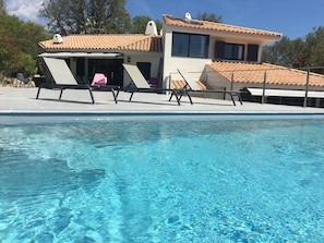 Outdoor pool, a heated pool - Villa SEA VIEW and old town Porto-Vecchio, 4 bedrooms, infinity pool (Porto-Vecchio)