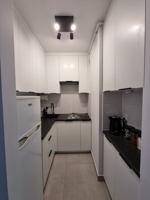 Fridge, microwave, stovetop, coffee/tea maker - Warsaw Skyview amazing 15th floor apartament with extraordinary view (Warszawa)