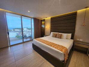 Premium bedding, memory-foam beds, minibar, desk