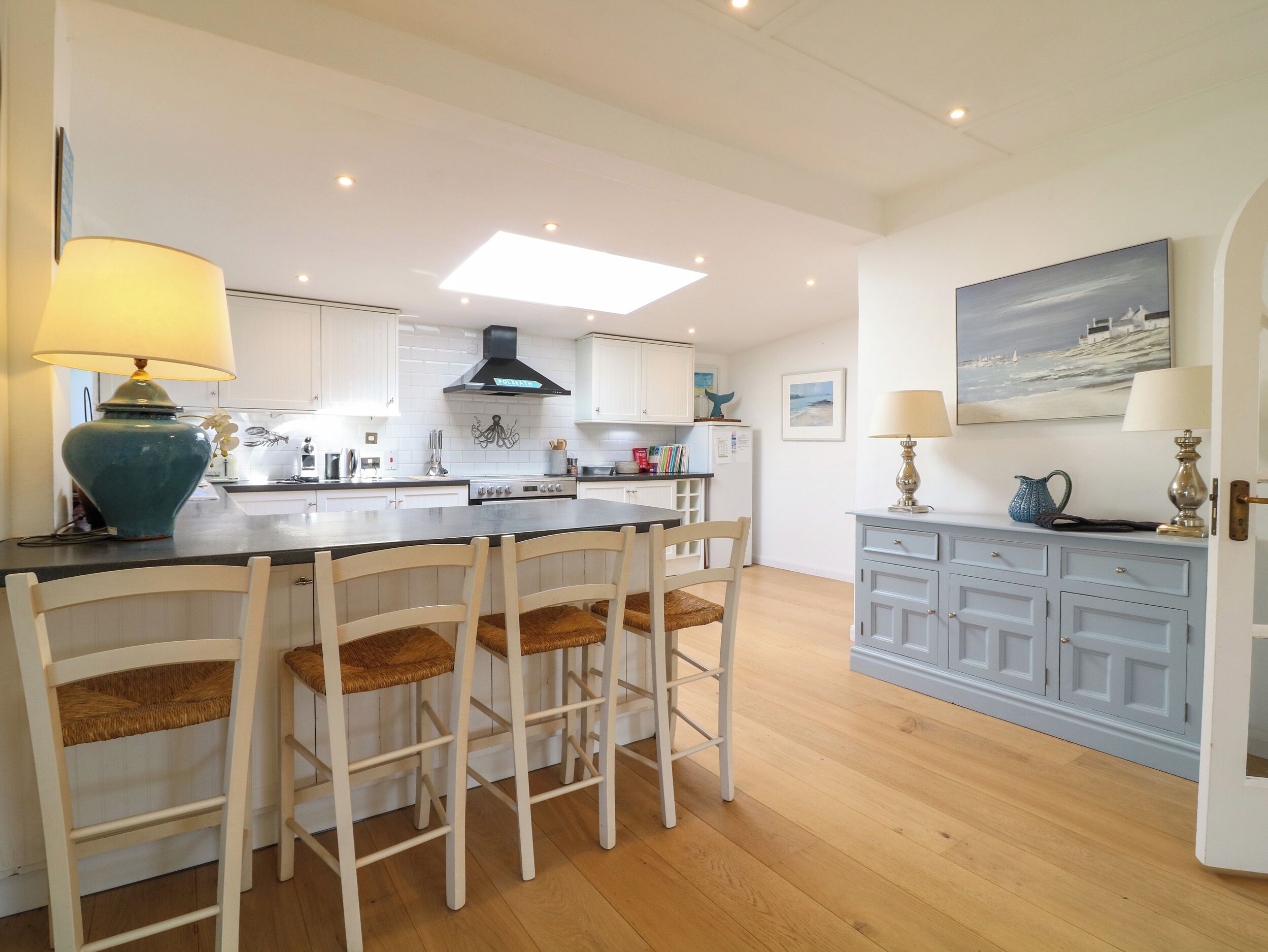 Fridge, dishwasher, electric kettle, toaster