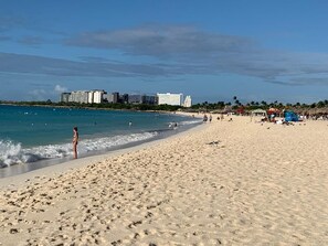 Sun-loungers, beach towels
