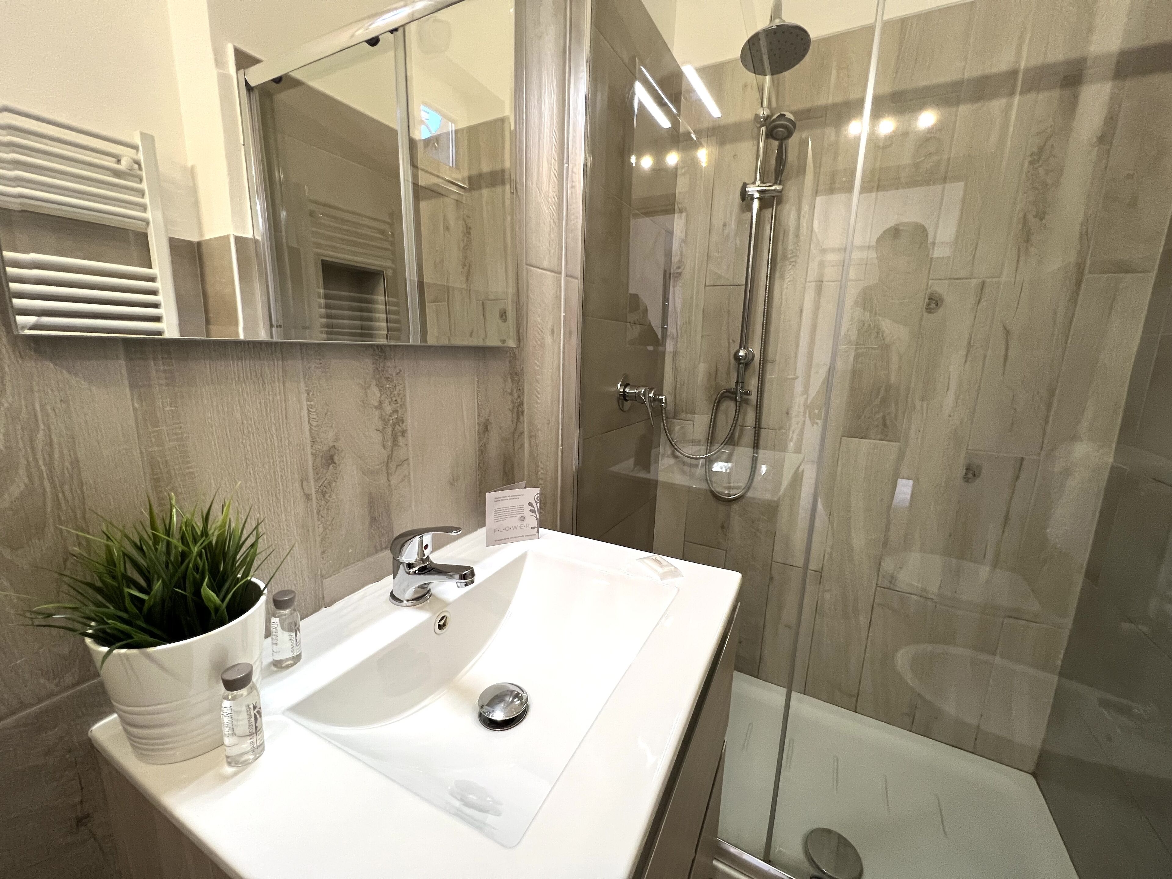 Dusche, Haartrockner, Bidet, Handtücher